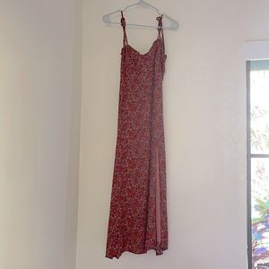 Mahina long dress red floral